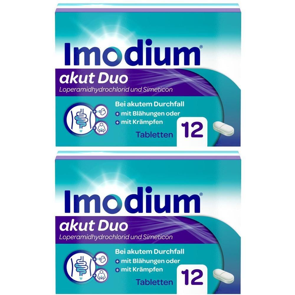 Imodium Akut DUO 2Mg/125Mg x2 2x12 St Tabletten