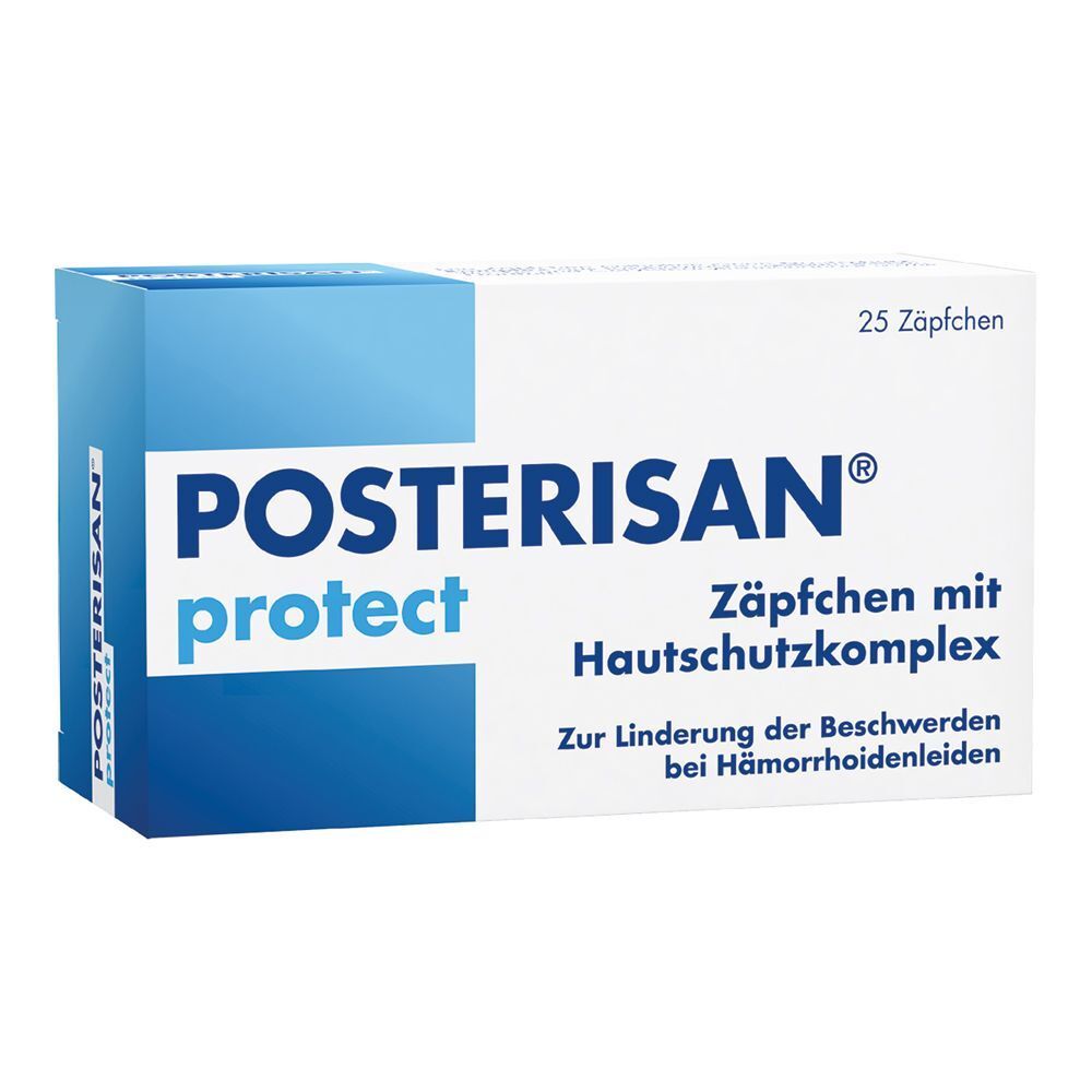 Posterisan protect Hämorrhoidenzäpfchen bei Reizungen, als Hautschutz und zur Prophylaxe, 25 Stk