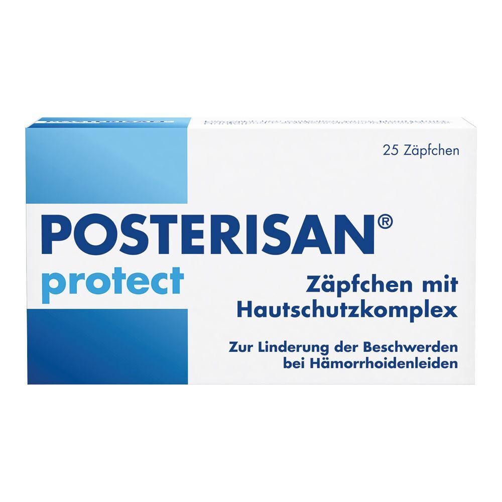 Posterisan protect Hämorrhoidenzäpfchen bei Reizungen, als Hautschutz und zur Prophylaxe, 25 Stk