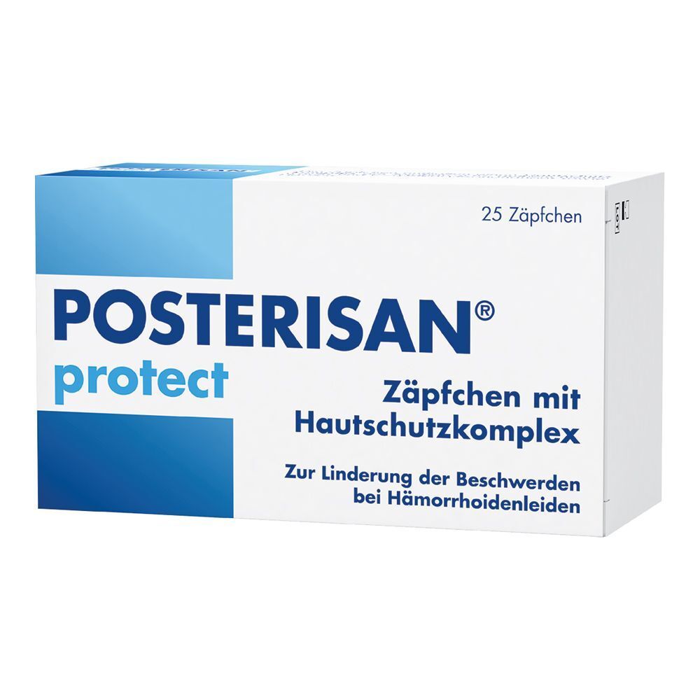 Posterisan protect Hämorrhoidenzäpfchen bei Reizungen, als Hautschutz und zur Prophylaxe, 25 Stk