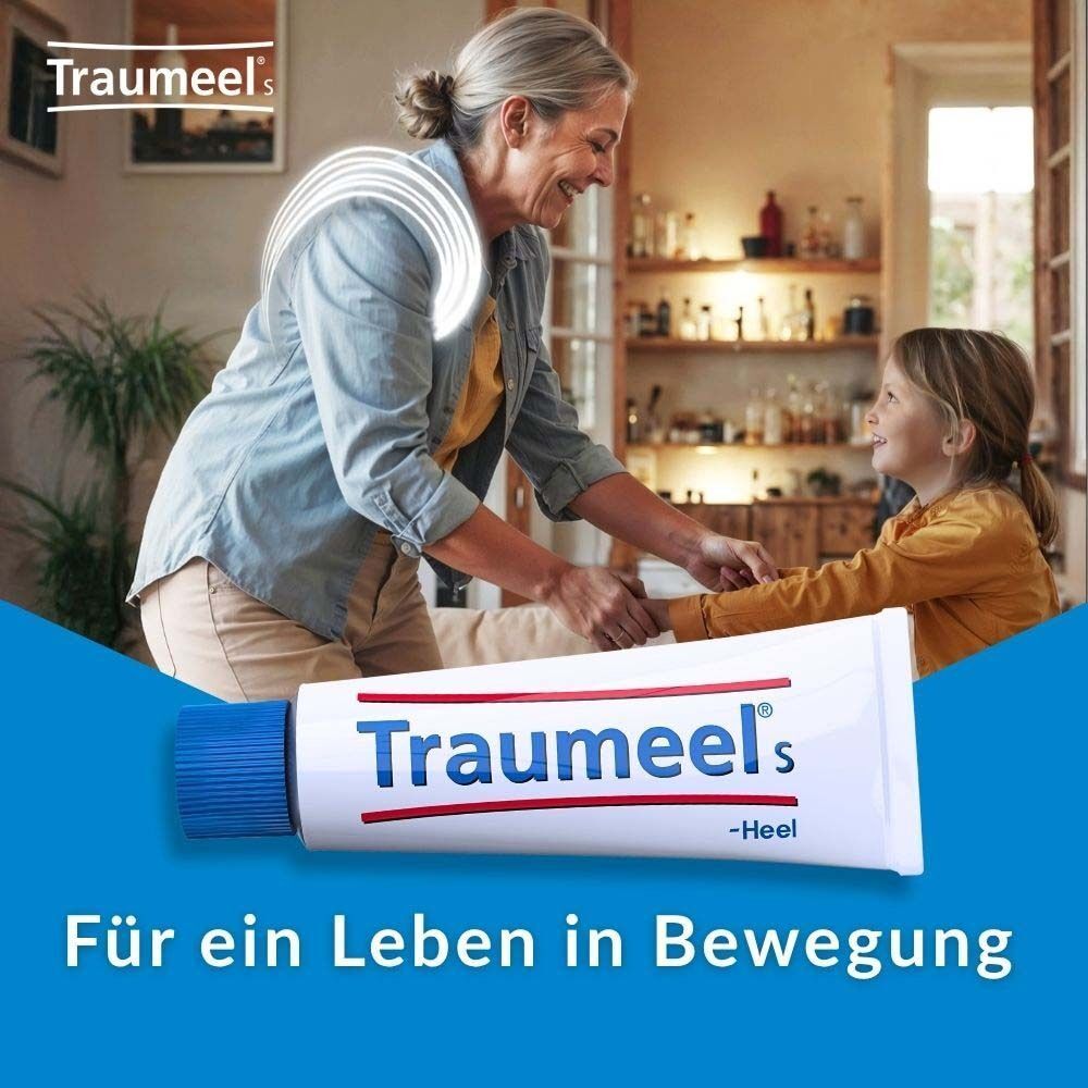 Ältere Frau und Kind. Daneben eine Tube "Traumeel S". Text: "Für ein Leben in Bewegung".