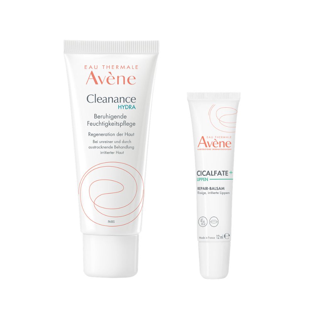 Avène Cleanance Hydra beruhigende Feuchtigkeitspflege + Cicalfate+ Lippen Repair-Bal 1 St