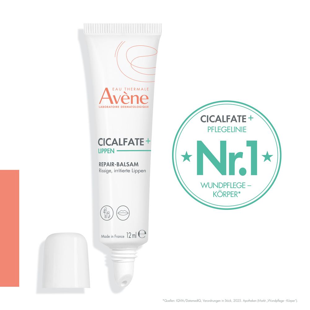 Avène Cleanance Hydra beruhigende Feuchtigkeitspflege - bei dermatologischer Behandlung von Akne + Avène CICALFATE+ Lippen Repair-Balsam für rissige und trockene Lippen