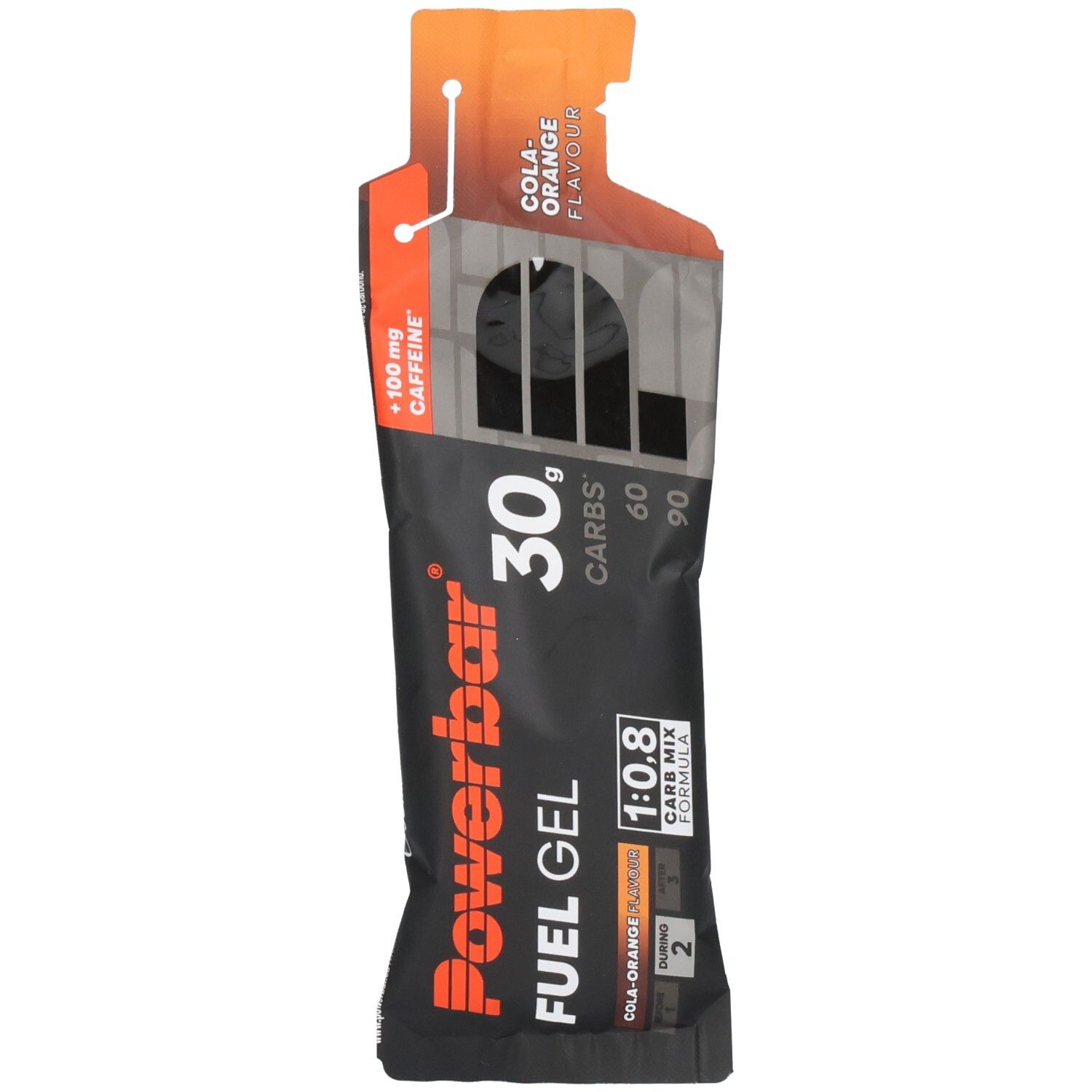Powerbar Kohlenhydratgel Fuel 30 Gel Black Line Cola-Orange Koffein