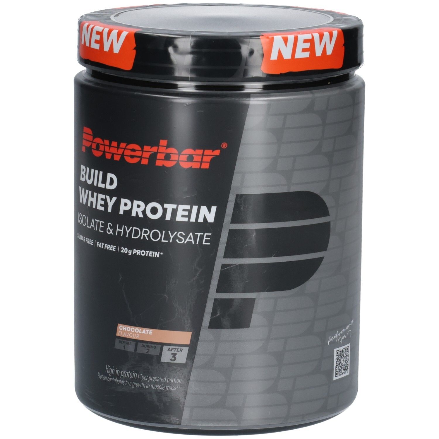 Powerbar Build Whey Protein Isolate & Hydrolysate Schokolade, 572g Dose.
