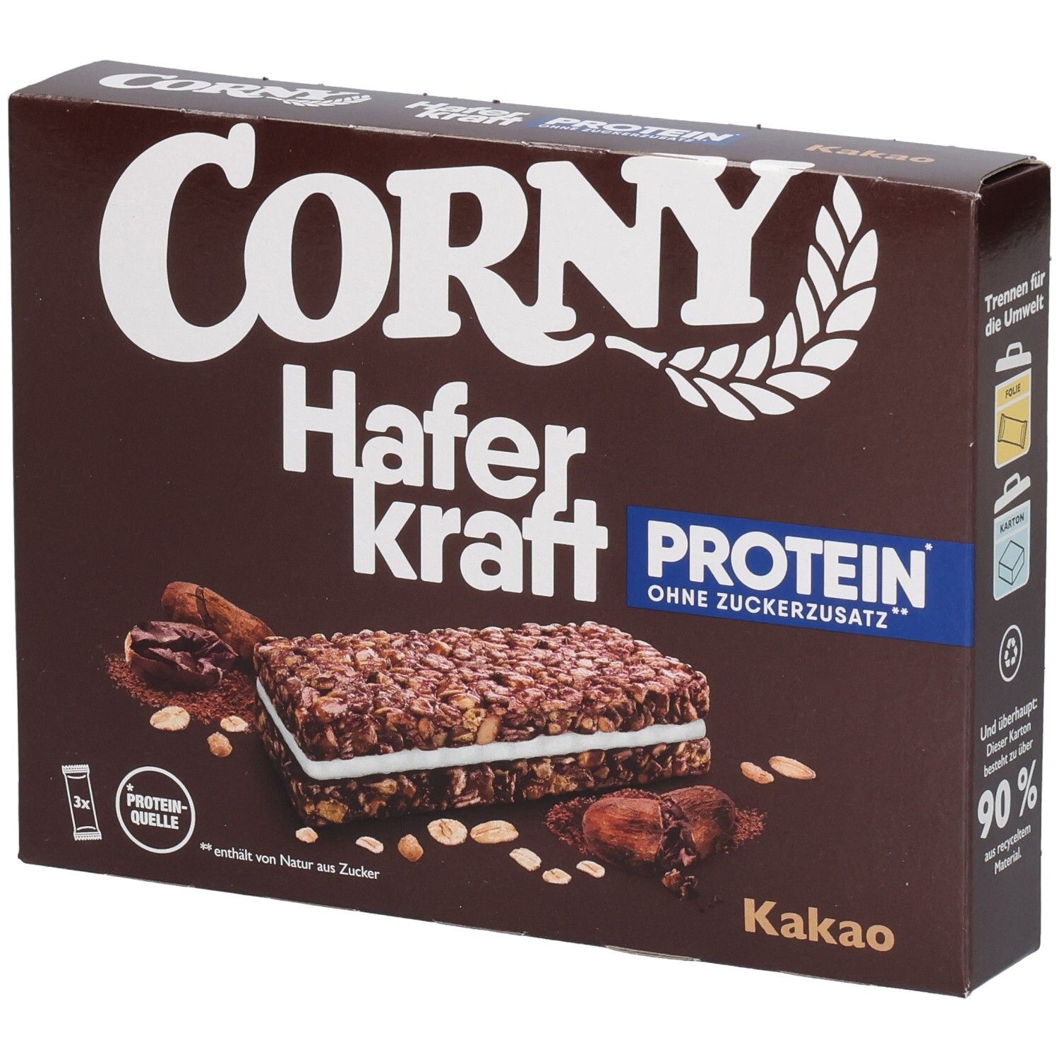 Corny Haferkraft Protein Kakao 3x40 g Riegel
