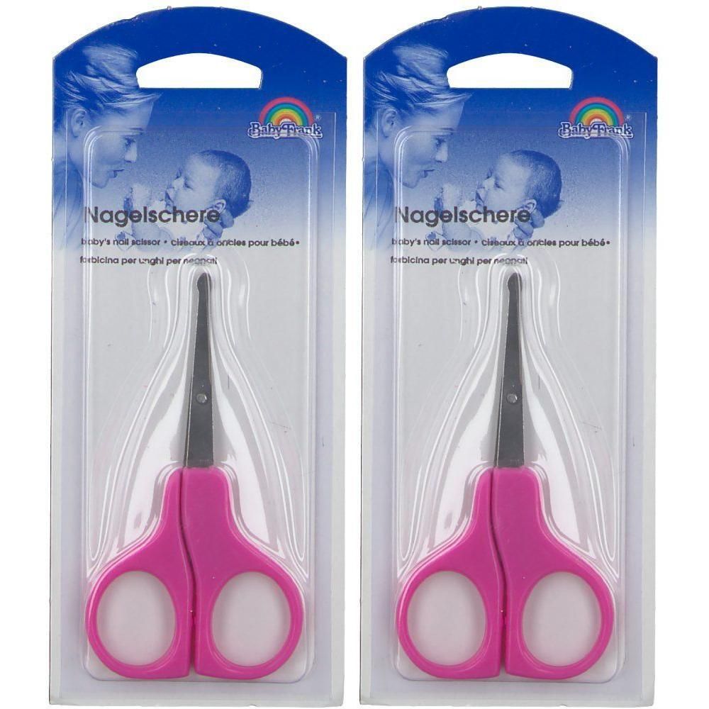 Babyschere 9 cm gebogen rosa 2x 2x1 St