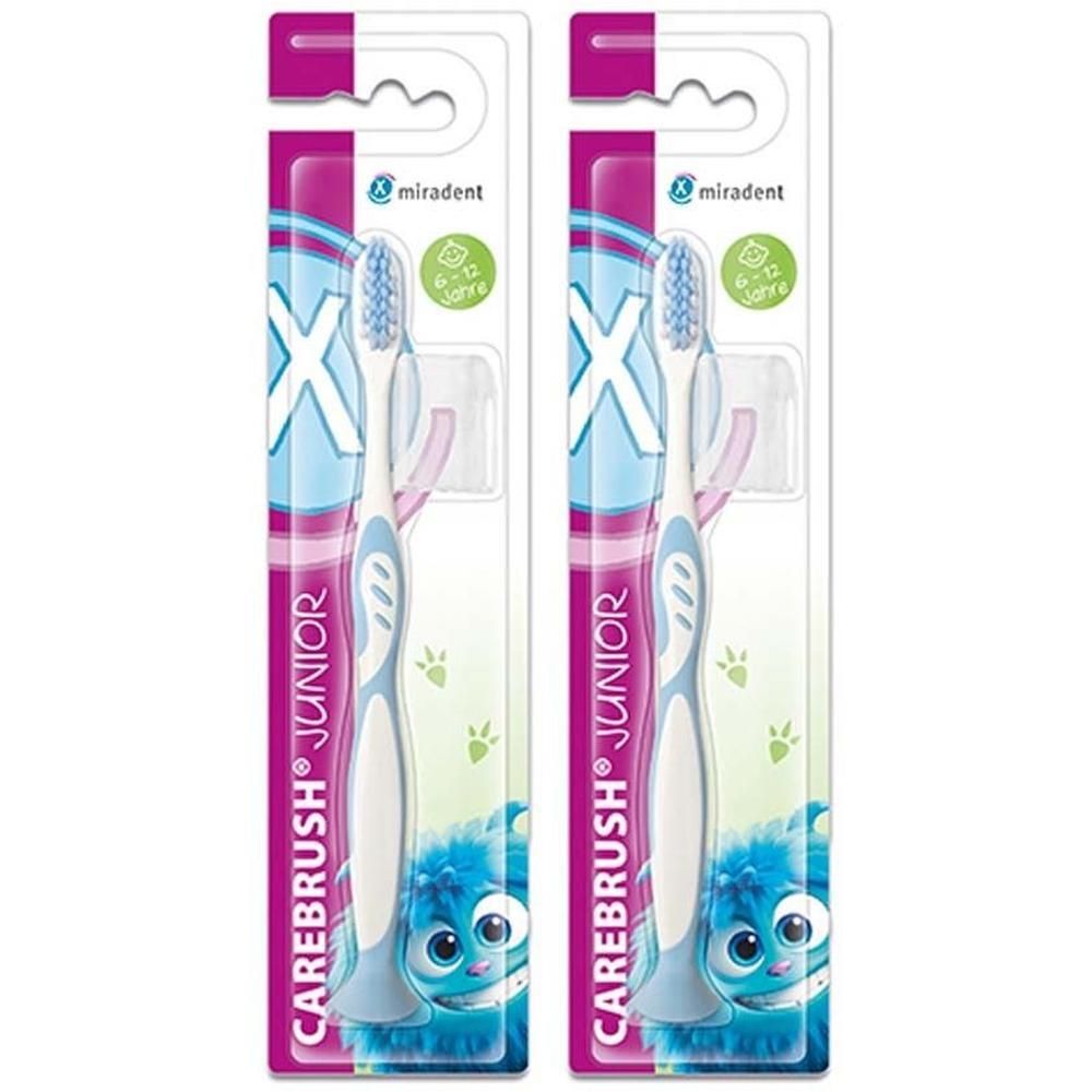 Miradent Carebrush Junior Zahnbürste 6-12 J.blau 2x 2x1 St