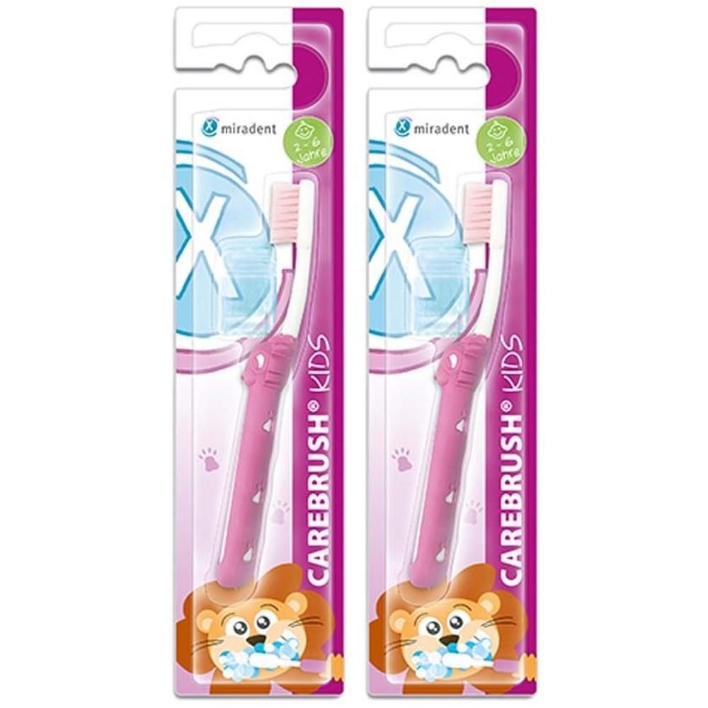 Miradent Carebrush Kids Zahnbürste 2-6 Jahre pink 2x 2x1 St