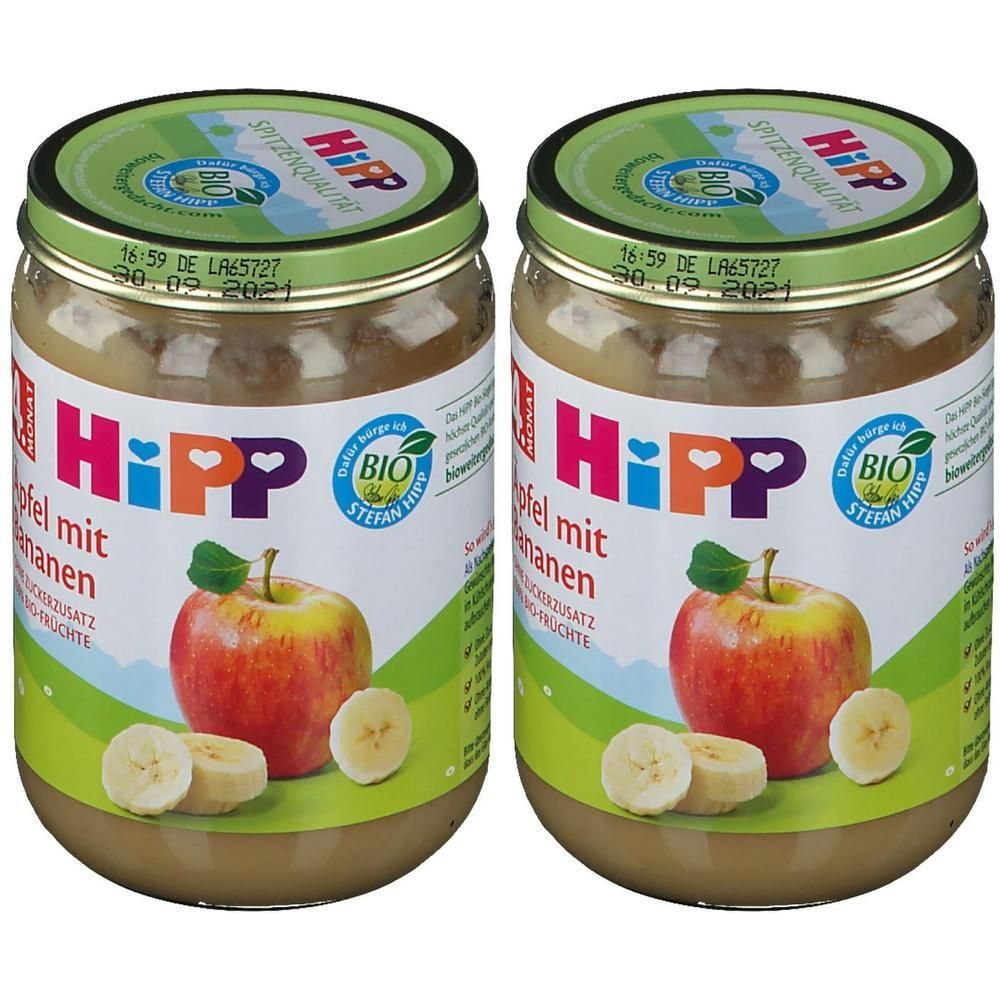 Hipp Früchte Äpfel m.Bananen 2x 2x190 g Brei