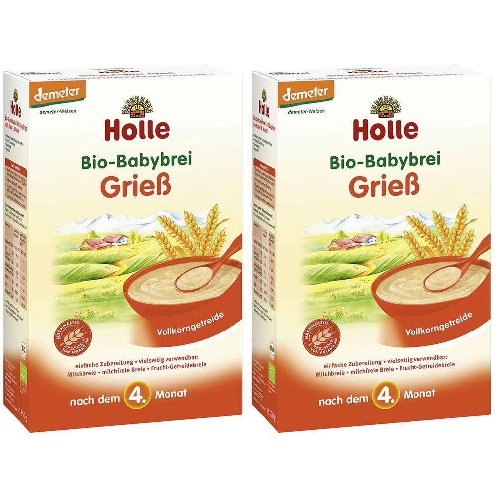 Holle Bio Babybrei Grieß 2x 2x250 g Brei