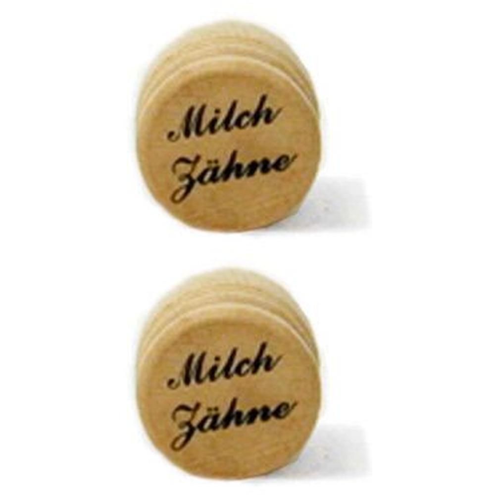 Milchzahndose Holz 2,5 cm 2x 2x1 St