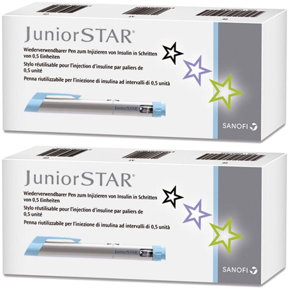 Juniorstar Injektionsgerät silber 2x 2x1 St Injektionslösung in einem Fertigpen
