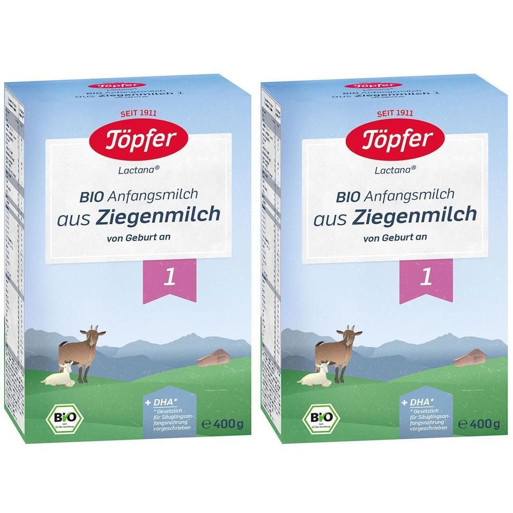 Töpfer Bio Anfangsnahrung auf Ziegenmilchbasis 1 2x 2x400 g Pulver