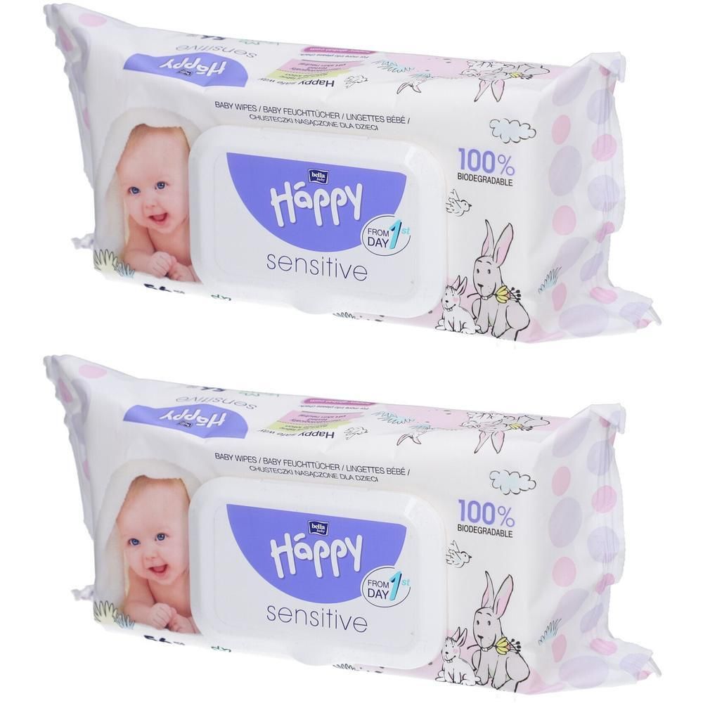 Bella Happy Baby Feuchttücher sensitive m.Klickv. 2x 2x56 St Tücher