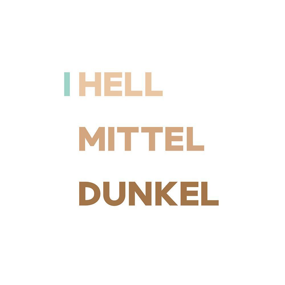 Text: Hell, Mittel, Dunkel. Farbnuancen der BB Creme.