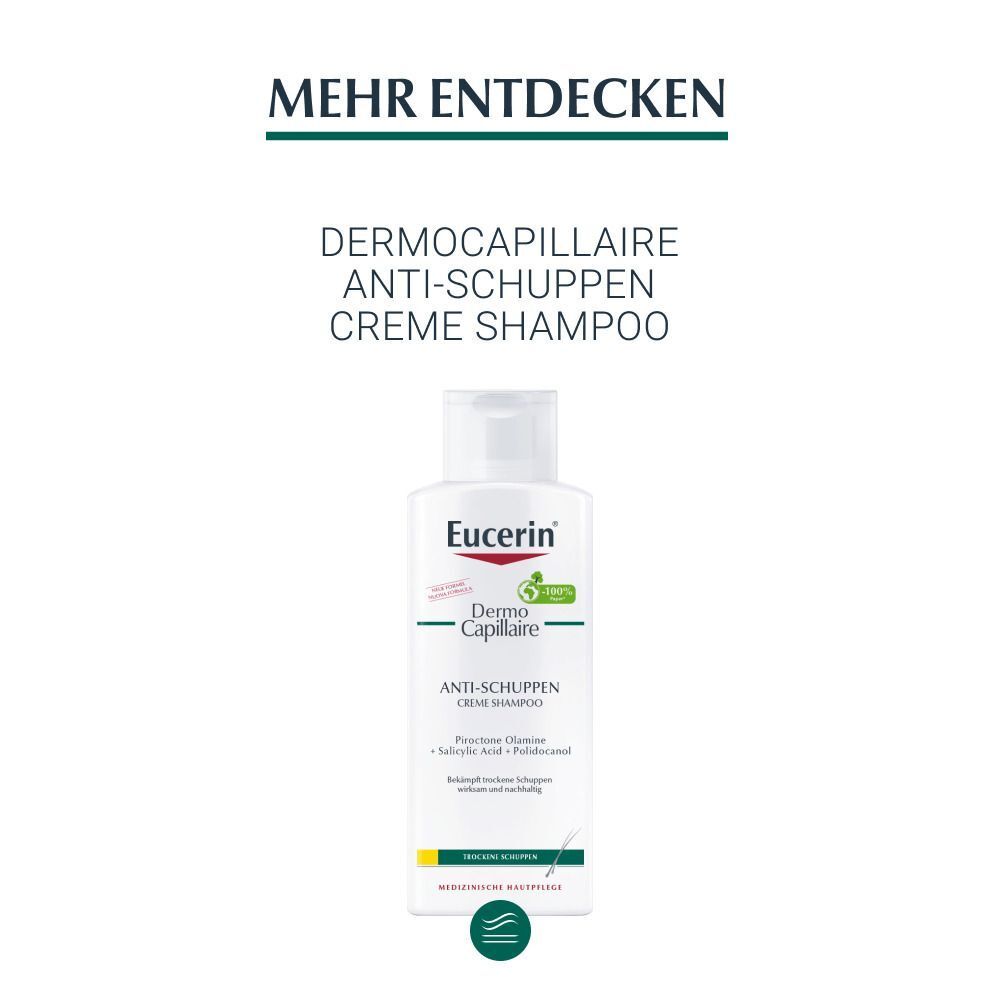 Flasche Eucerin DermoCapillaire Anti-Schuppen Creme Shampoo.