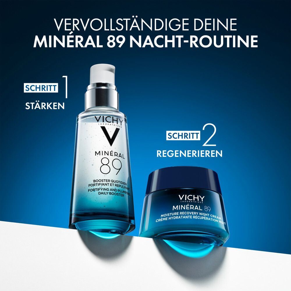 VICHY MINERAL 89 Booster und Nachtcreme. Schritt 1: Stärken. Schritt 2: Regenerieren.