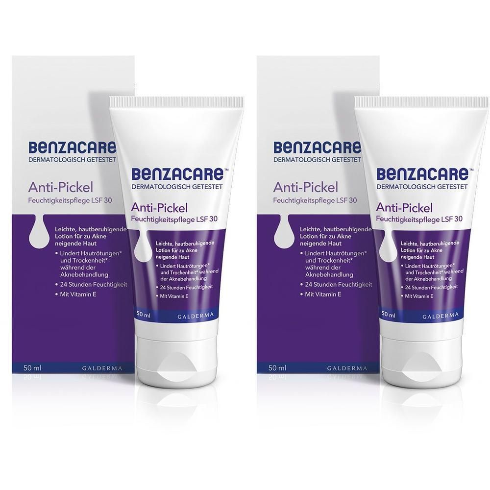 Benzacare Anti-Pickel Feuchtigkeitspflege SPF 30 2x 2x50 ml Creme