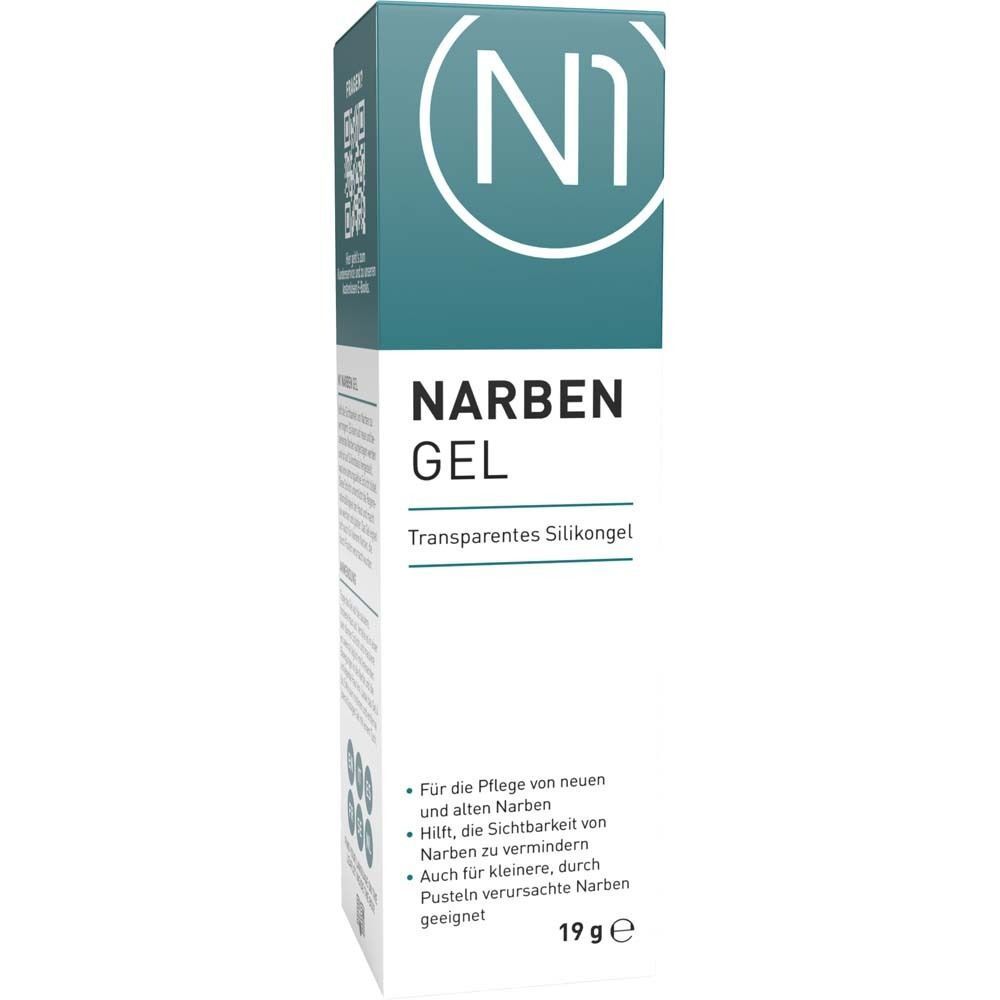 N1 Narben Gel – zur Behandlung & Reduktion von Narben (Akne-, OP- & Brandnarben), Silizium-Gel verbessert Hautbild & glättet sichtbar, Nabensalbe, Narbencreme