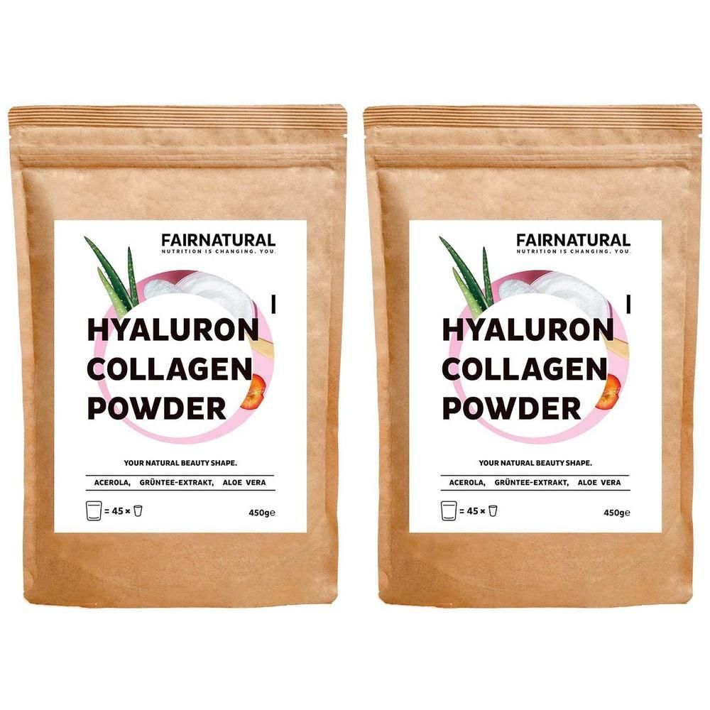 Fairnatural Kollagen Hyaluron+Vitamin C Pulver 2x 2x450 g