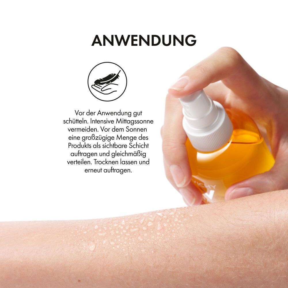 Anwendung: Sonnenspray auf die Haut sprühen und verteilen.