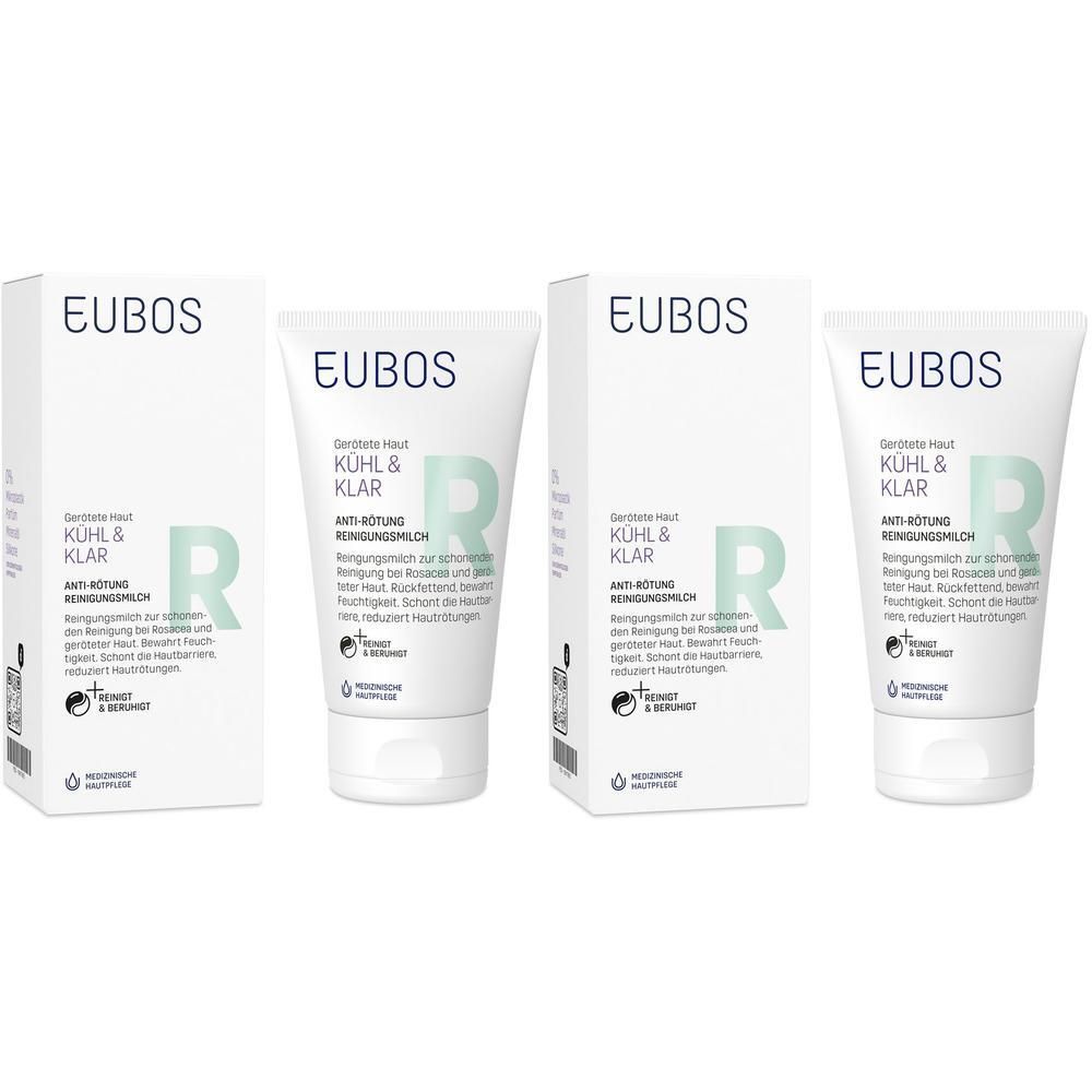 Eubos Kühl & Klar Anti-Rötung Reinigungsmilch 2x 2x150 ml Milch
