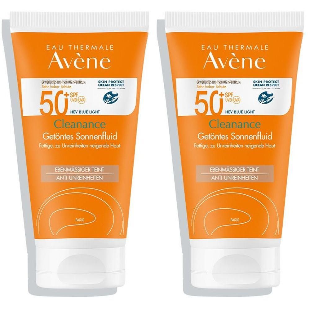 Avene Cleanance Sonnenfluid SPF 50+ getönt 2x 2x50 ml Emulsion