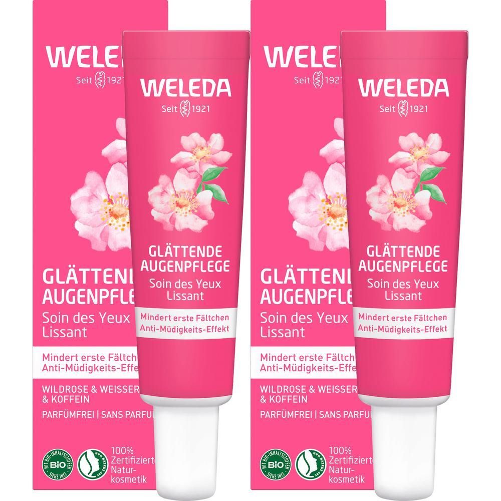 Weleda glättende Augenpflege Wildrose & weißer Tee 2x 2x12 ml Creme