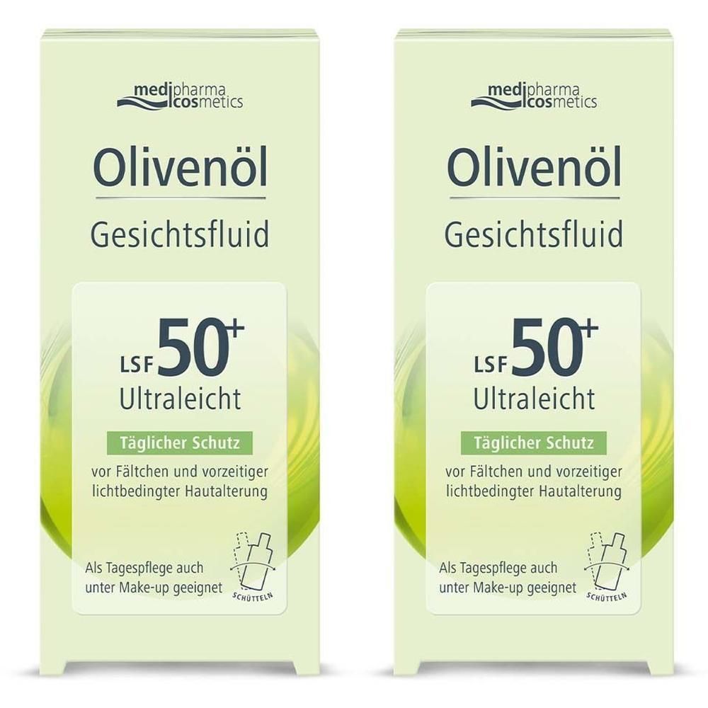 Olivenöl Gesichtsfluid LSF 50+ 2x 2x50 ml Creme