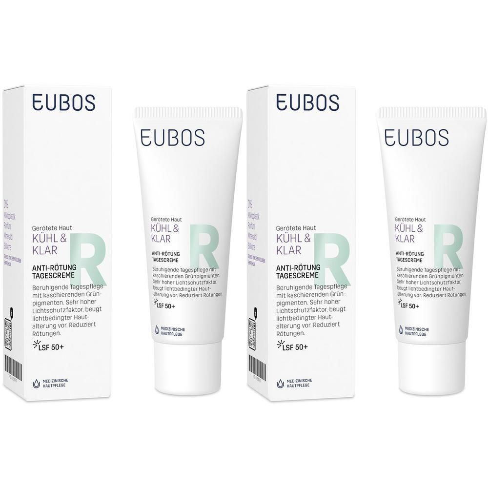 Eubos Kühl & Klar Anti-Rötung Tagescreme LSF 50+ 2x 2x40 ml