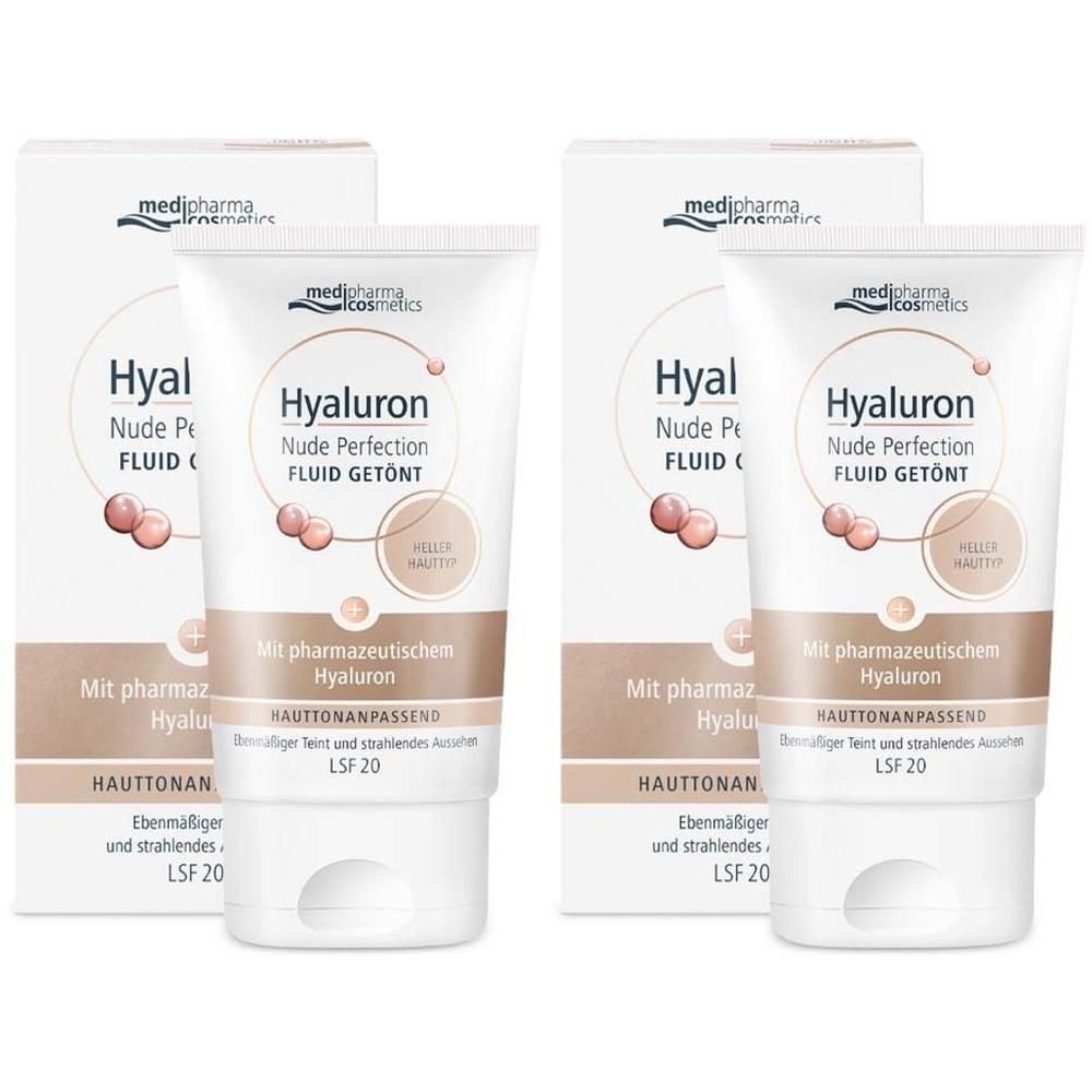 Hyaluron Nude Perfect.Fluid getönt hell.HT LSF 20 2x 2x50 ml Creme