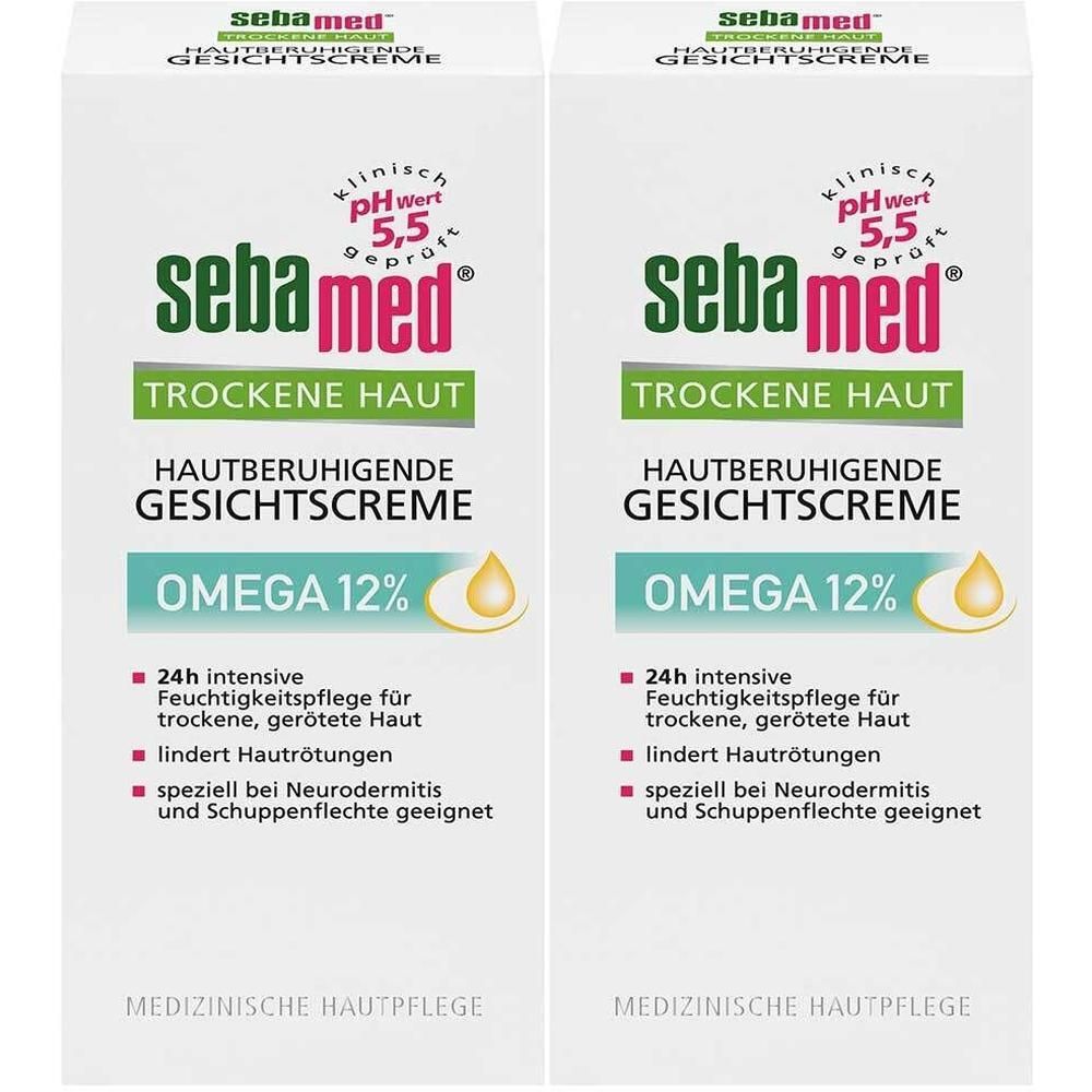 Sebamed Trockene Haut Omega 12% Gesichtscreme 2x 2x50 ml Creme