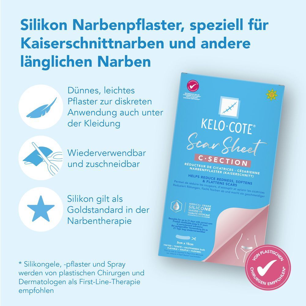 KELO-COTE® Silikon-Narbenpflaster Kaiserschnitt