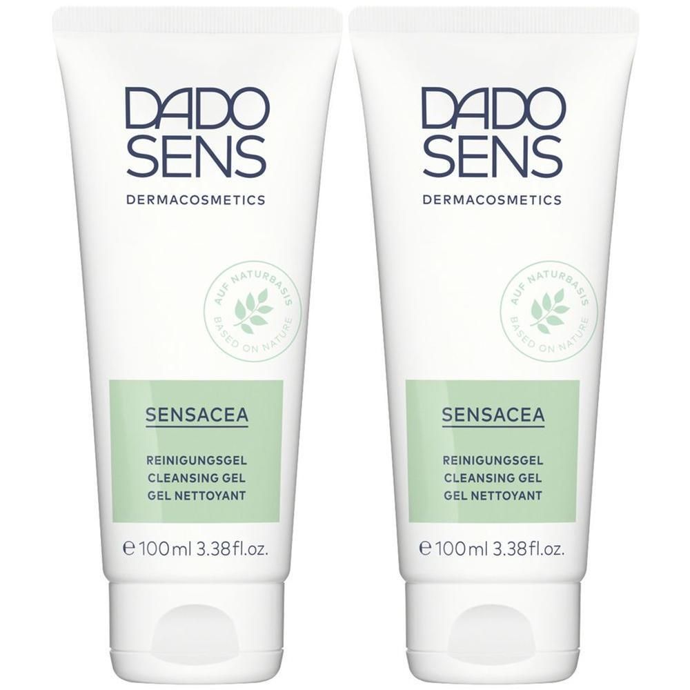 Zwei weiße Tuben DADO SENS SENSACEA Reinigungsgel, 100ml.