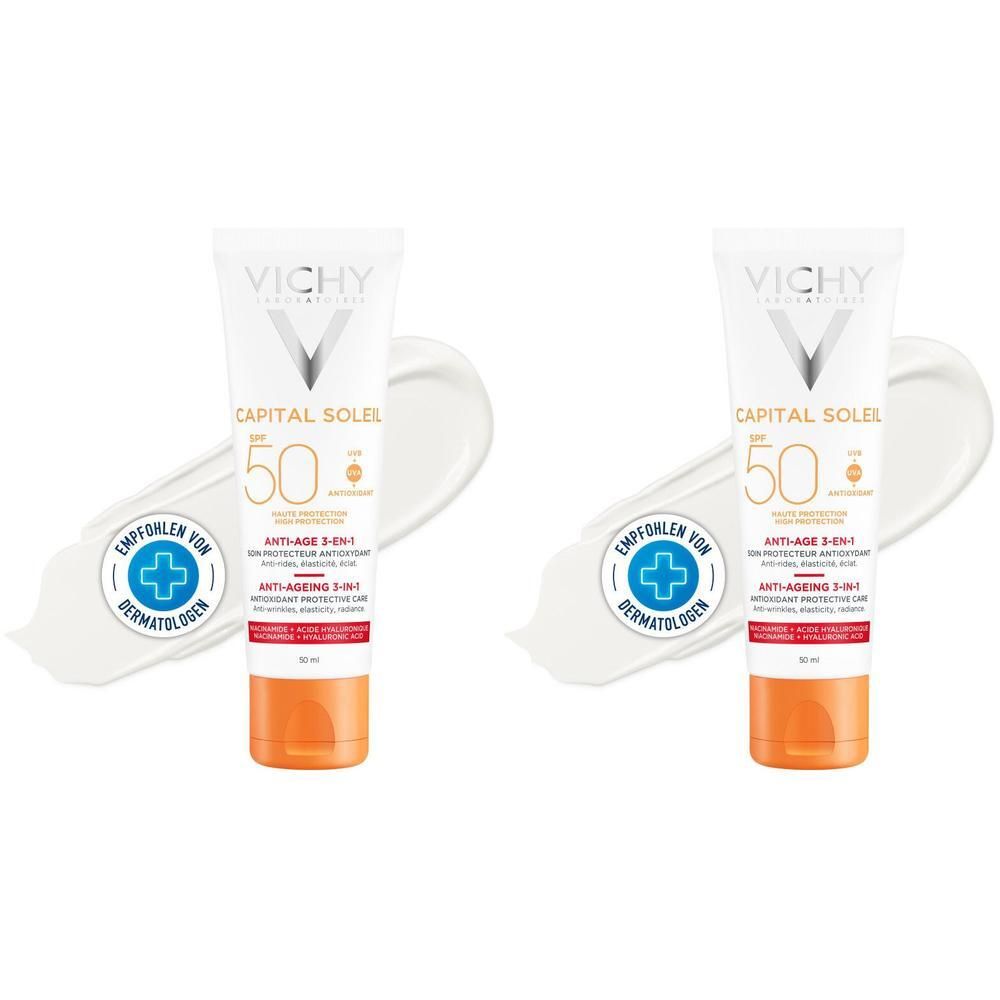 Vichy Idéal Soleil Sonnenpflege Anti-Age 2x 2x50 ml Sonnenschutzcreme