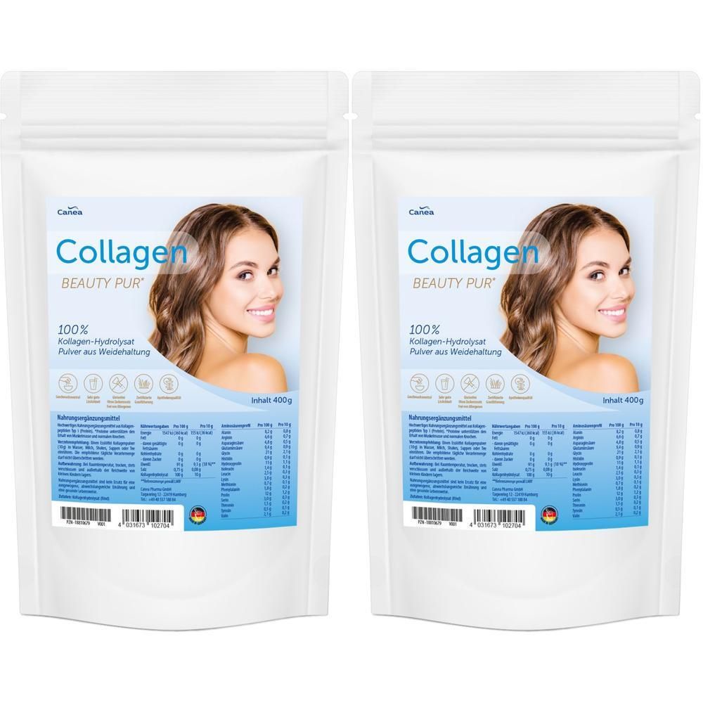 Collagen Beauty 100% Kollagen Hydrolysat Pulver 2x 2x400 g