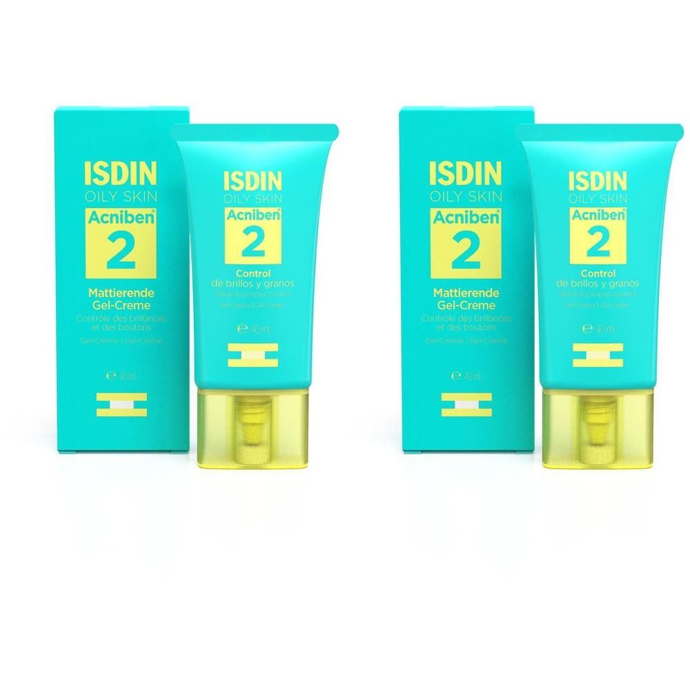Isdin Acniben mattierend Gel-Creme 2x 2x40 ml Creme