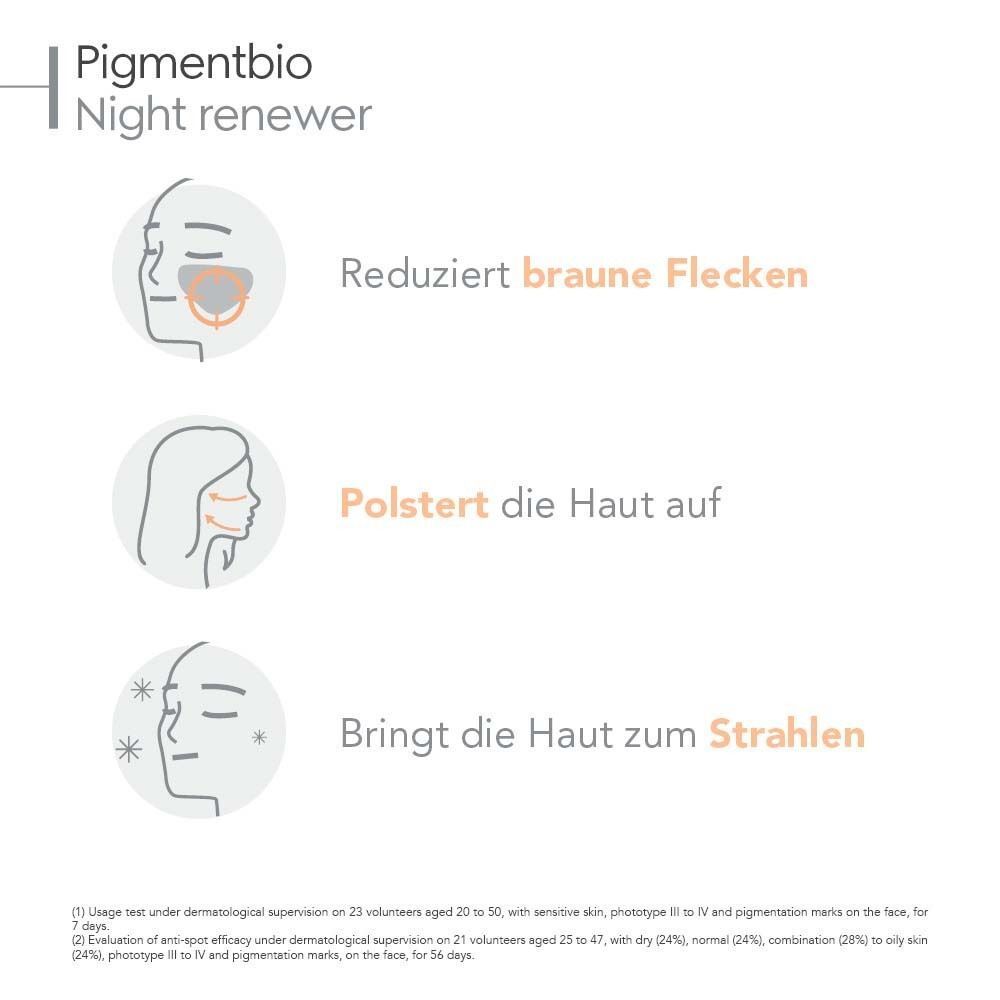 Drei Vorteile: Reduziert braune Flecken, polstert die Haut auf, bringt die Haut zum Strahlen. Text unterhalb.