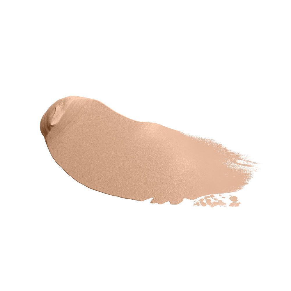 Farbmuster des Make-ups in einem hellen Hautton. Auf weißem Hintergrund.