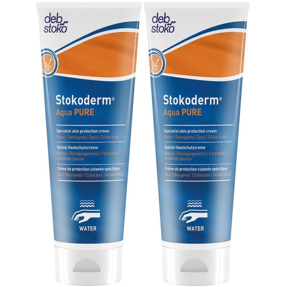 Stokoderm Aqua Pure Hautschutz Creme 2x 2x100 ml