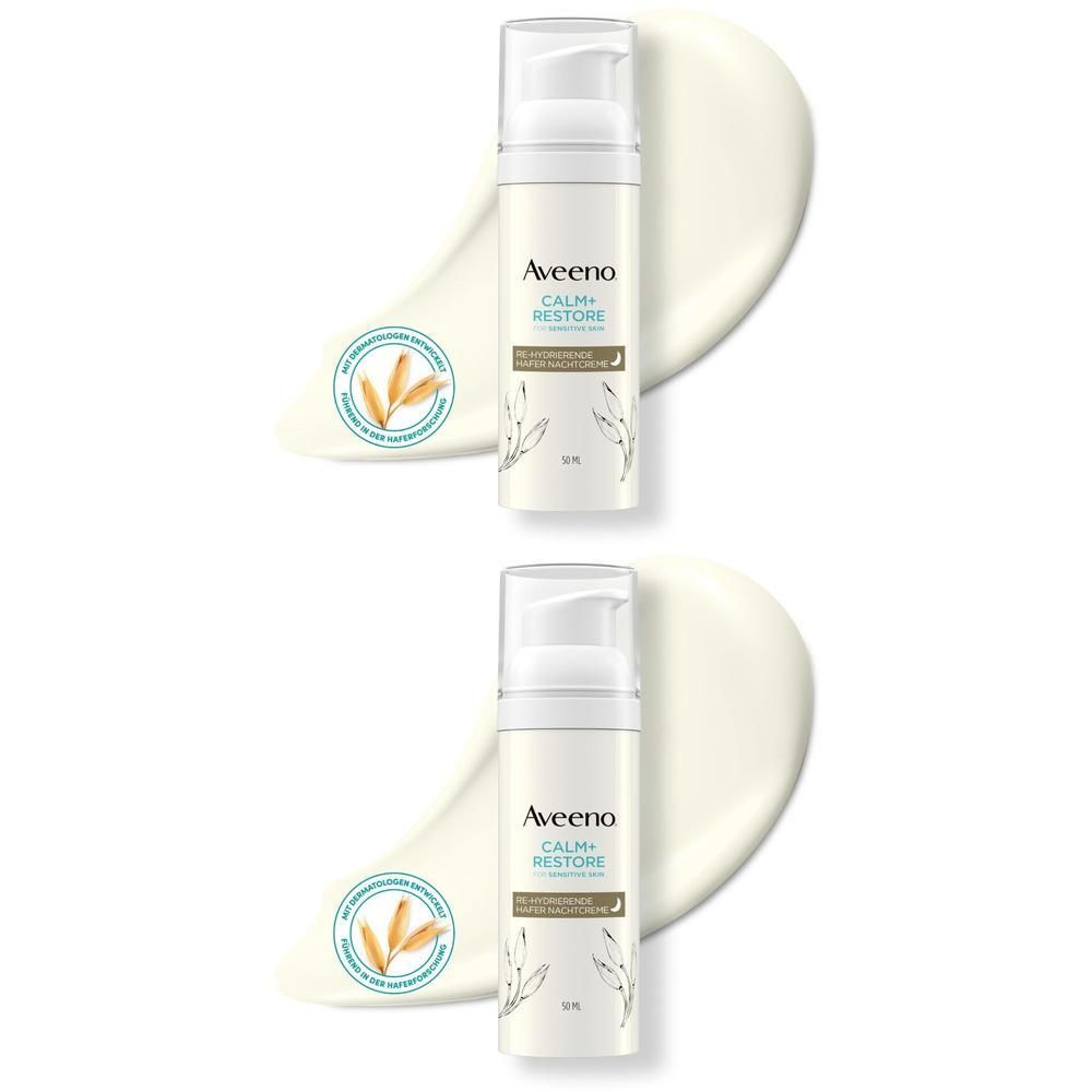 Aveeno Calm+ Restore Re-Hydrierende Hafer Nachtcr. 2x 2x50 ml Nachtcreme