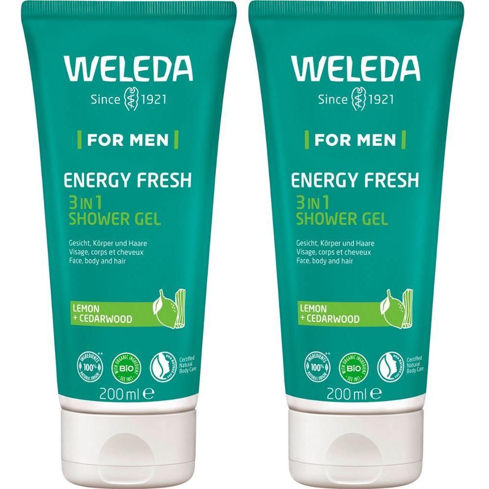 Weleda for Men Energy Fresh 3in1 Shower Gel 2x 2x200 ml Duschgel