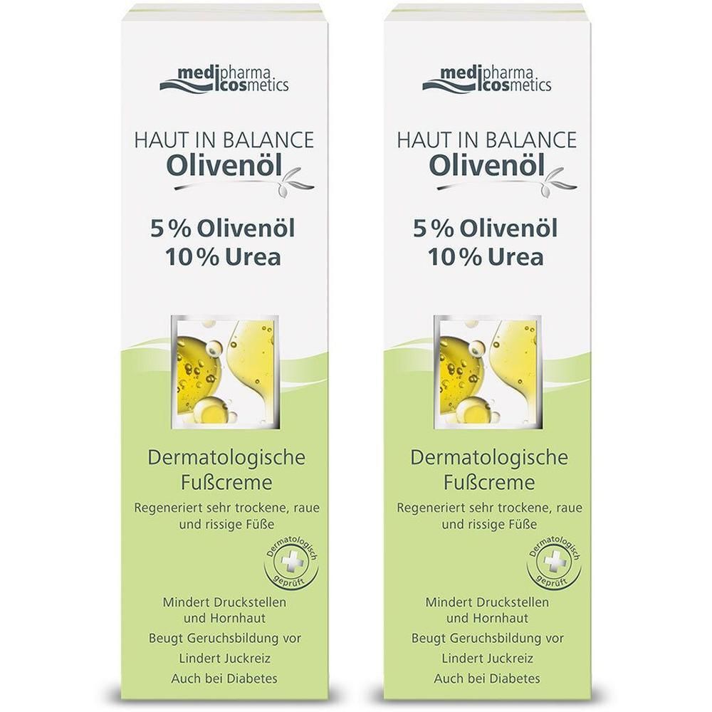 Haut IN Balance Olivenöl Fußcr.5%Oliven.10%Urea 2x 2x100 ml Creme