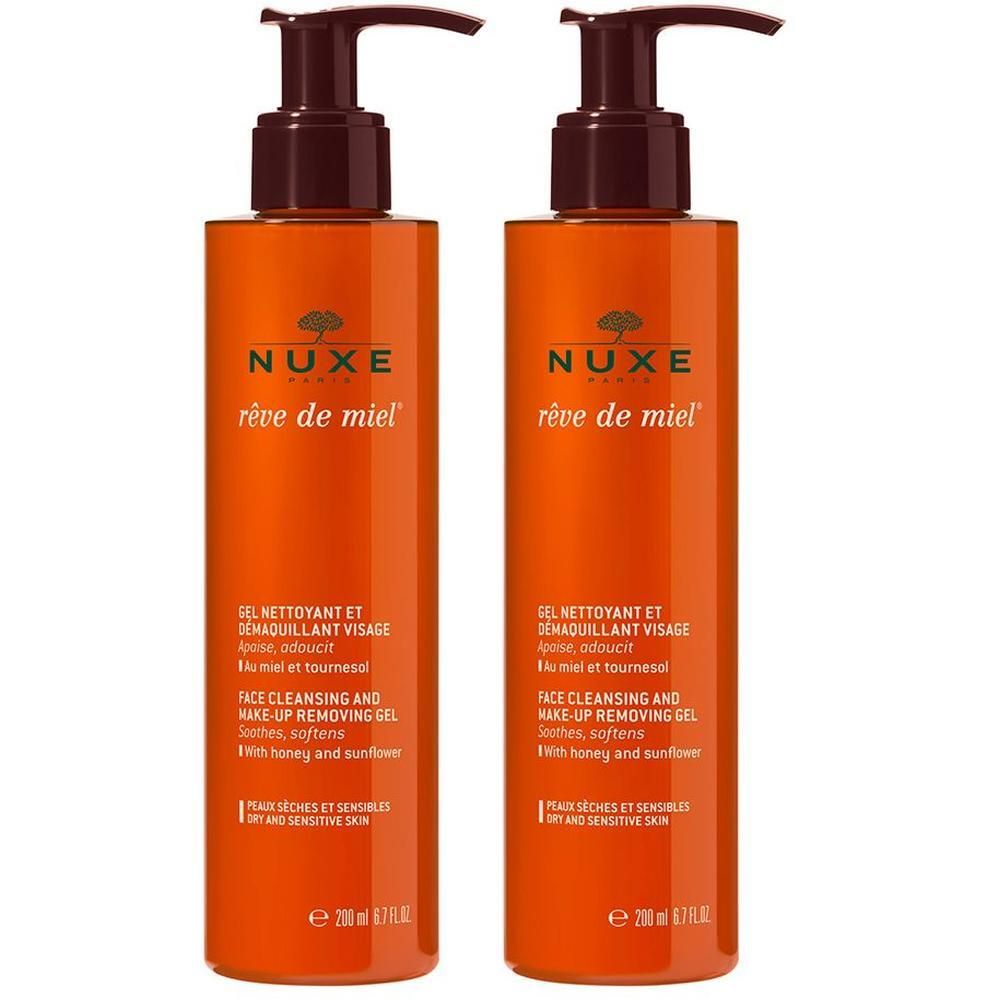 Nuxe Reve de Miel Gel Nettoyant et Demaquillant 2x 2x200 ml