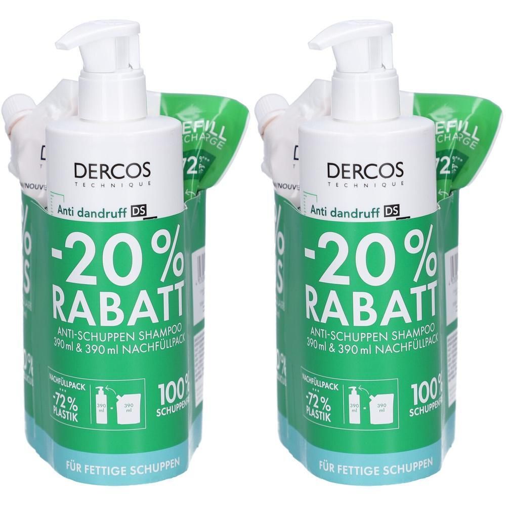 Vichy Dercos Anti-Schuppen Sha.fett.Kopfh.+NF Set 2x 2x2x390 ml Shampoo