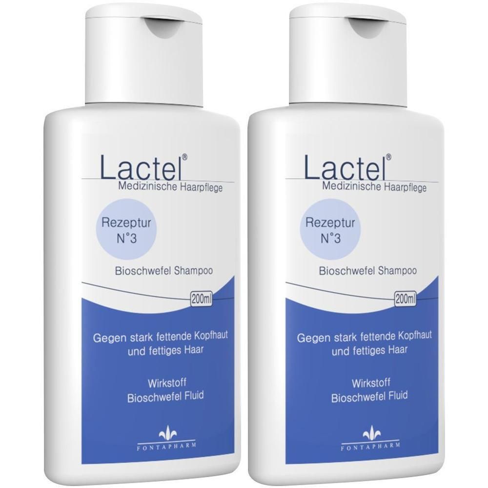 Lactel Nr.3 Shampoo gegen stark fetten.Kopfhaut 2x 2x200 ml