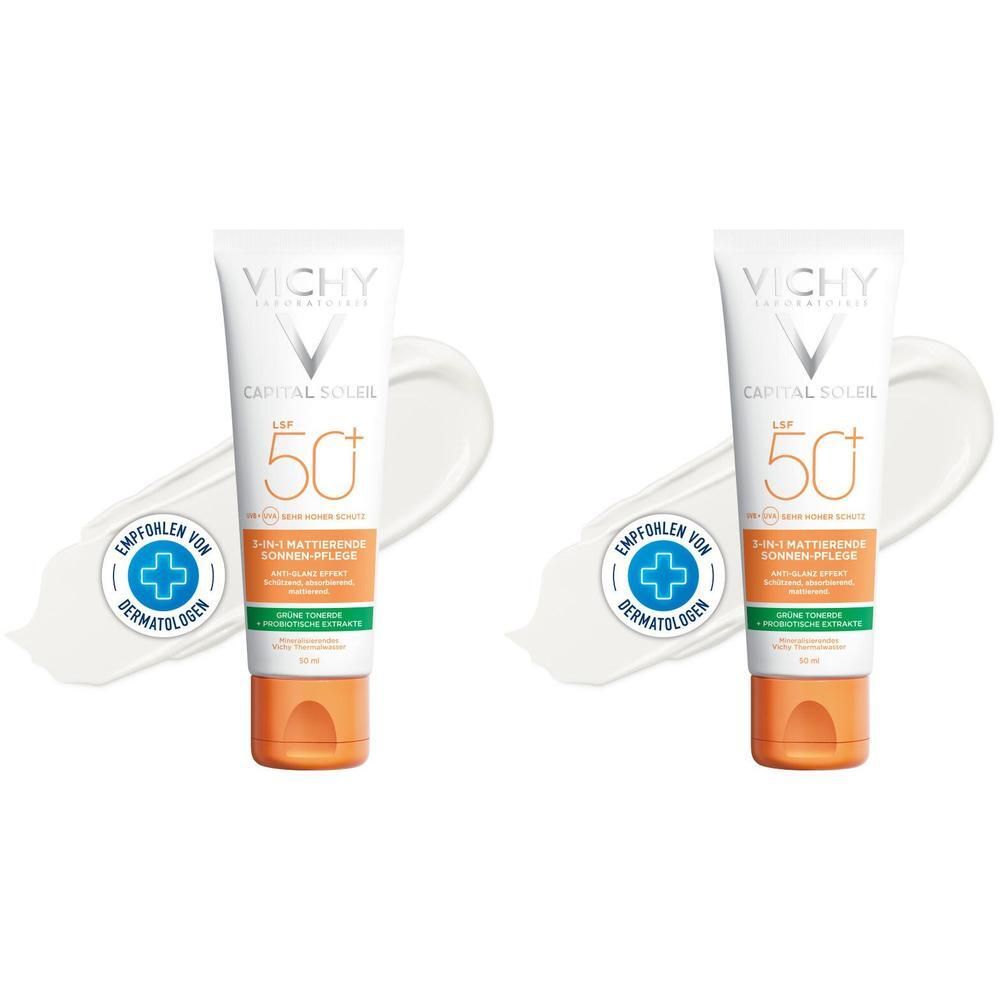 Vichy Capital Soleil matt.Sonnenpflege Cre.LSF 50+ 2x 2x50 ml Sonnenschutzcreme