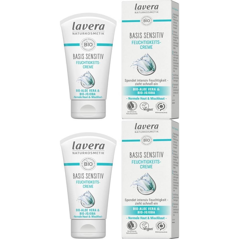 Lavera basis sensitiv Feuchtigkeitscreme 2x 2x50 ml Tagescreme