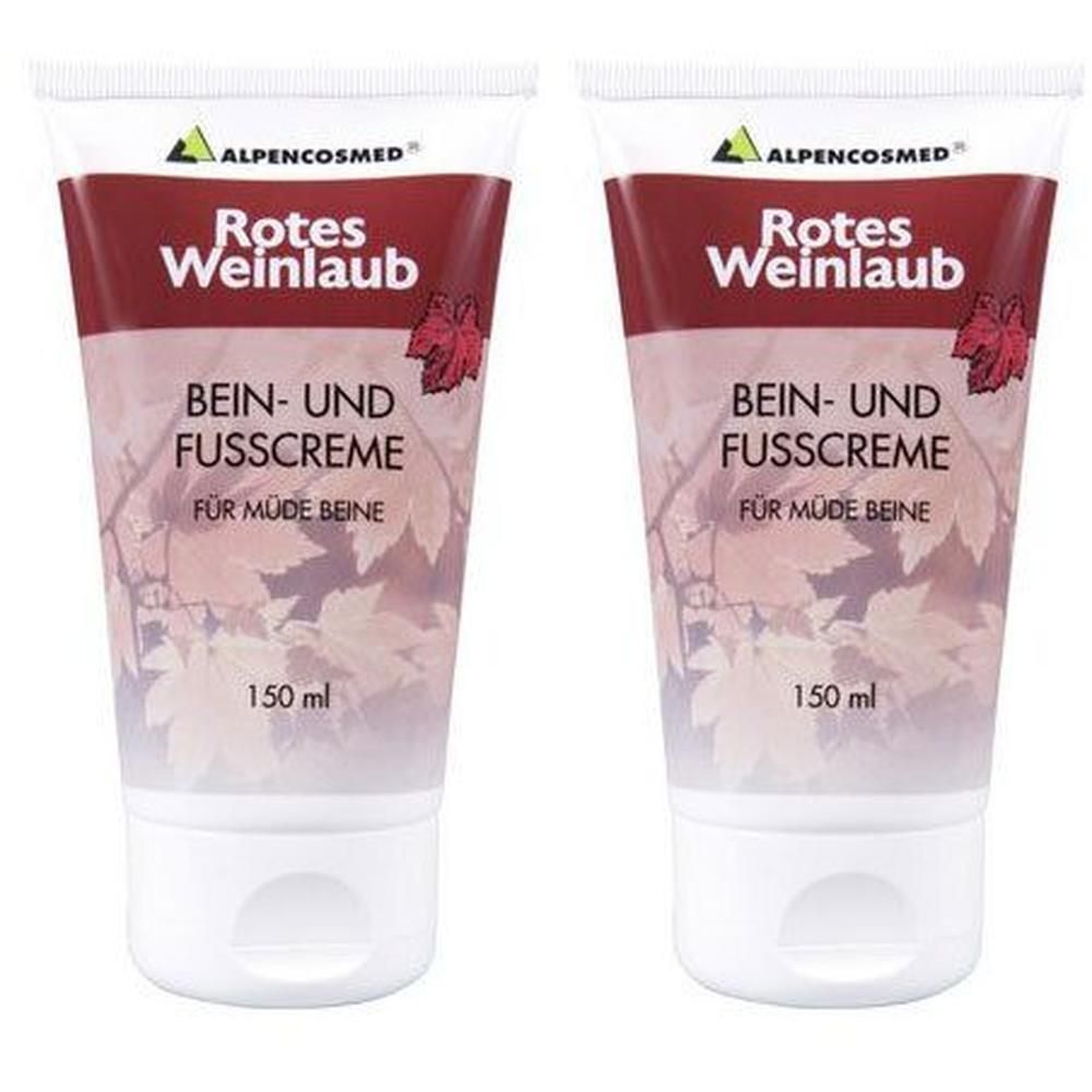 Alpencosmed Rotes Weinlaub Bein- und Fußcreme 2x 2x150 ml Creme